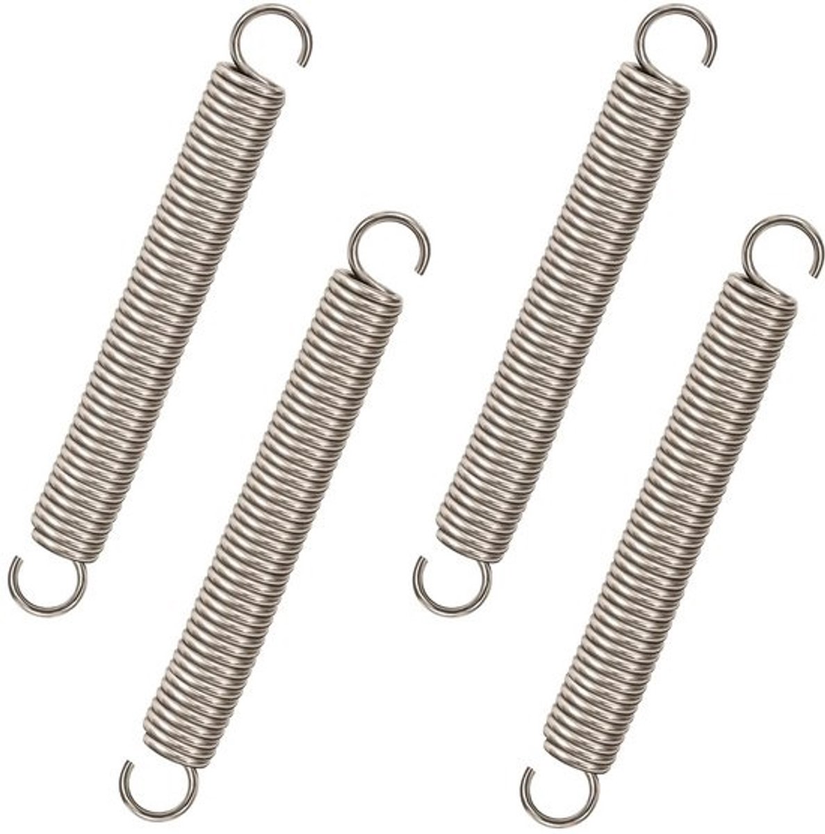 Spanningsveren 90mm met dubbele haak, RVS draad - 1,6mm dik, 10mm groot, 8kg trekvermogen, 4 stuks