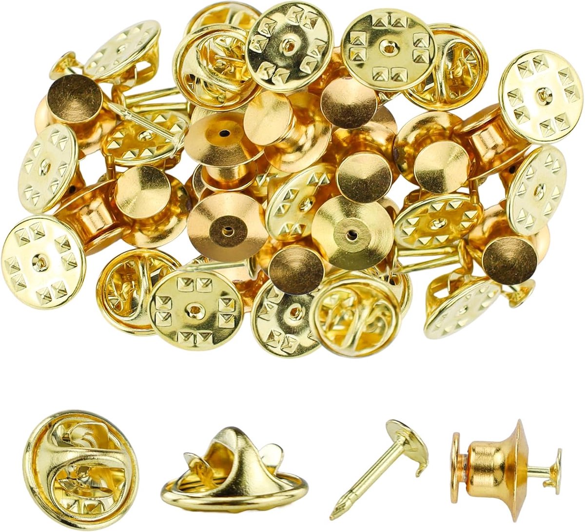 10 stuks vlinder pin clutch, goud koppelingsspeld met vlinder, 10 mm veilige pin gespen, vlinderspeldjes, voor knutselen, sieraden