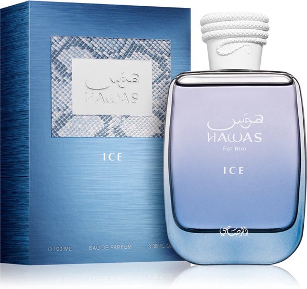 Rasasi Hawas Ice Eau De Parfum 100 ml-Frisse Herenguer met Appel, Citrus & Musk Aquatic Fresh 100 ml bottle