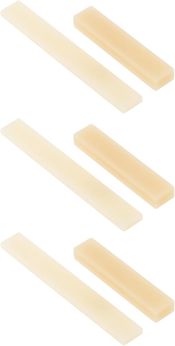3 Stks Packs Ongebleekt Koe Bone Gitaar Moer Zadel 52x10x6mm 80x3x10mm voor Elektrische Gitaar Bas Ukulele