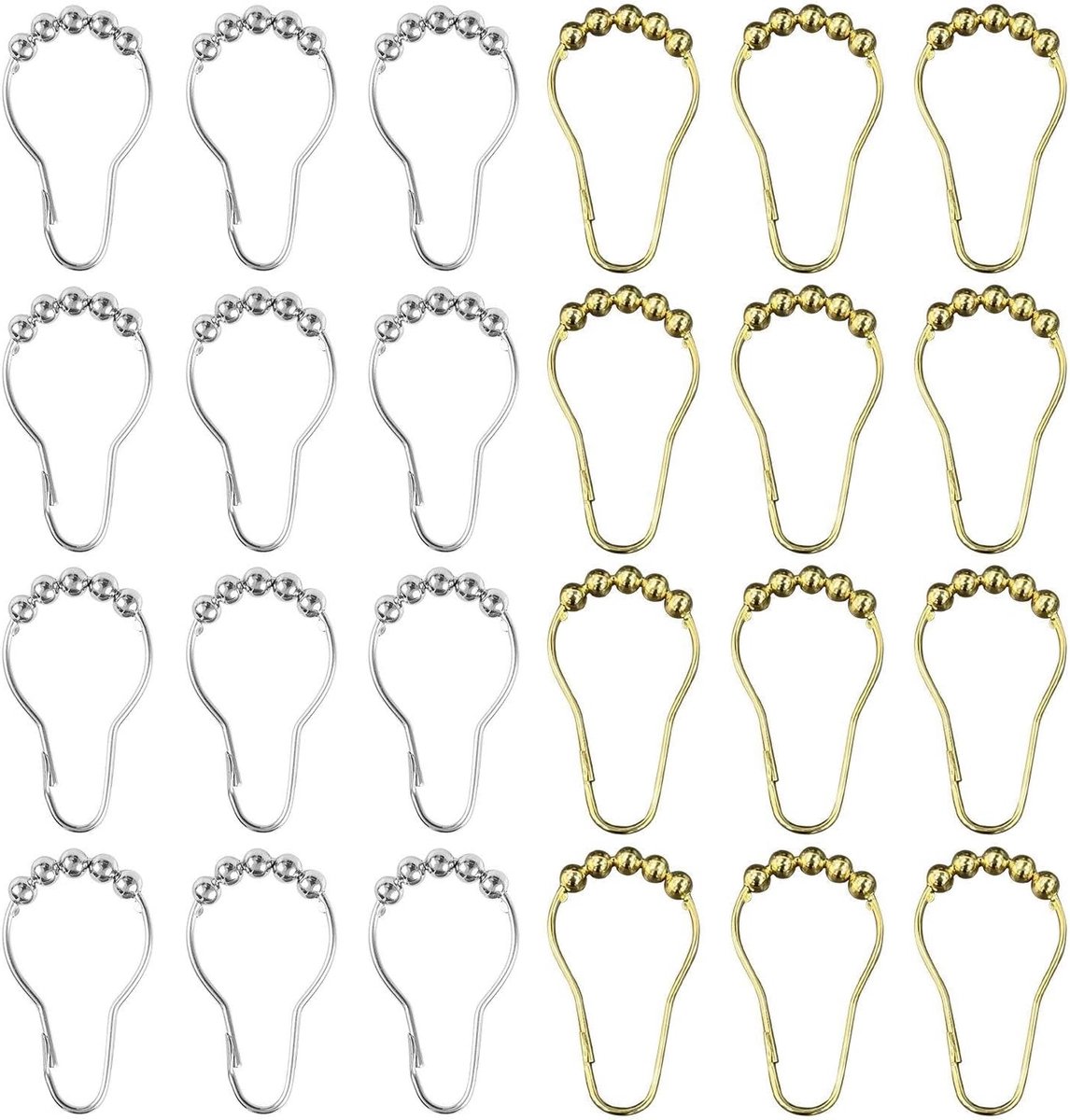 24 Kogelvormige Douchegordijnringhaken, Roestvrijstalen Douchegordijnhaken, Sterk Draagvermogen, Gordijnaccessoires Voor Thuis.