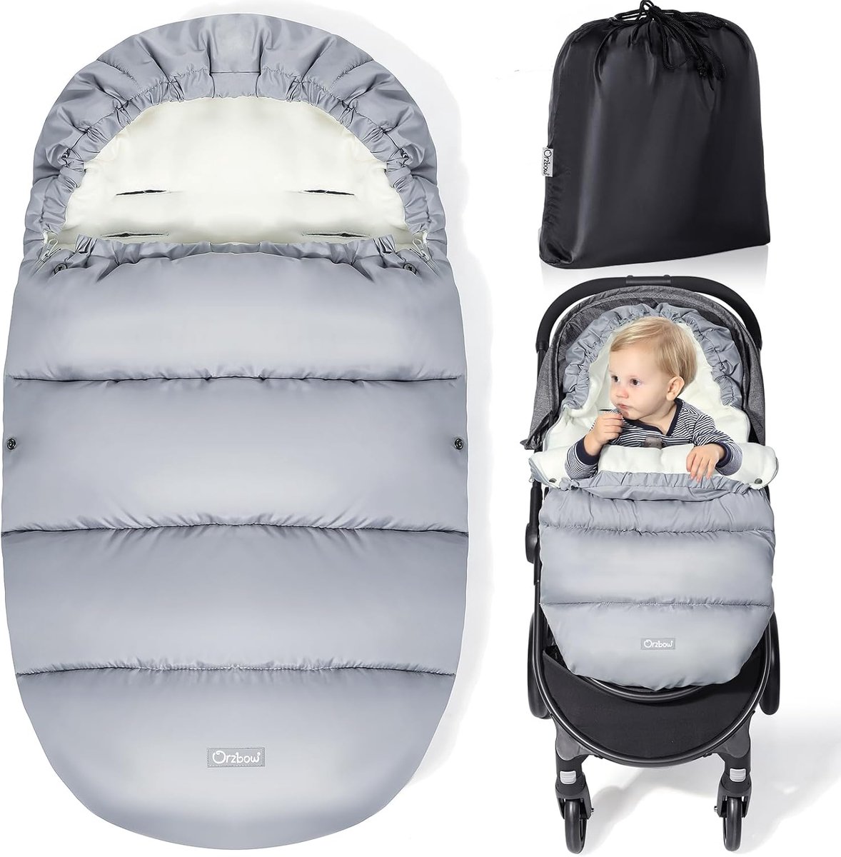 SnelShoppen - Waterdichte Voetenzak voor Kinderwagens, Extra Dikke Voetmuff voor Baby Buggy met Verstelbare Kap, Polar Fleece Voering, Machinewasbaar,