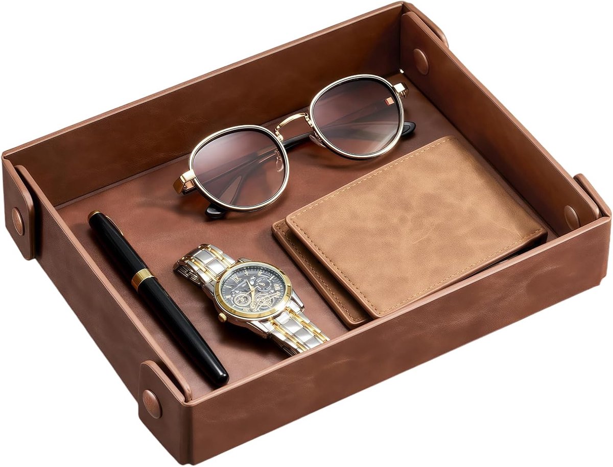 Sleutelschalen EDC Organizer - Bruin - Voor sleutels, portemonnee en sieraden - Stijlvolle opbergruimte - ShopVlot