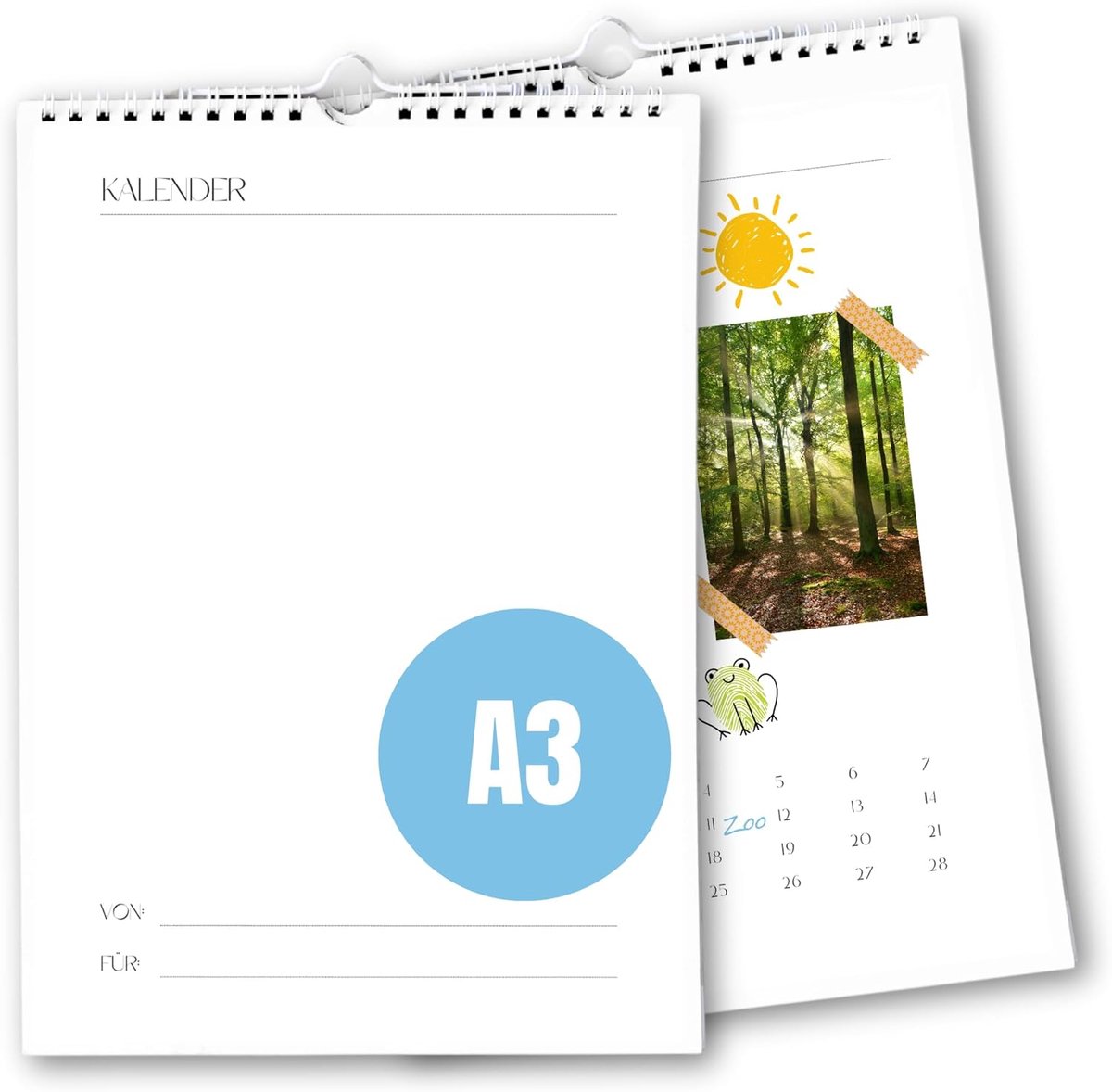 SnelShoppen - Craft Calendar A3, Wit, DIY Foto Kalender, Jaar-Onafhankelijk, Creatieve Muur Kalender, Matte Fotopapier, Persoonlijk Cadeau voor Feestd
