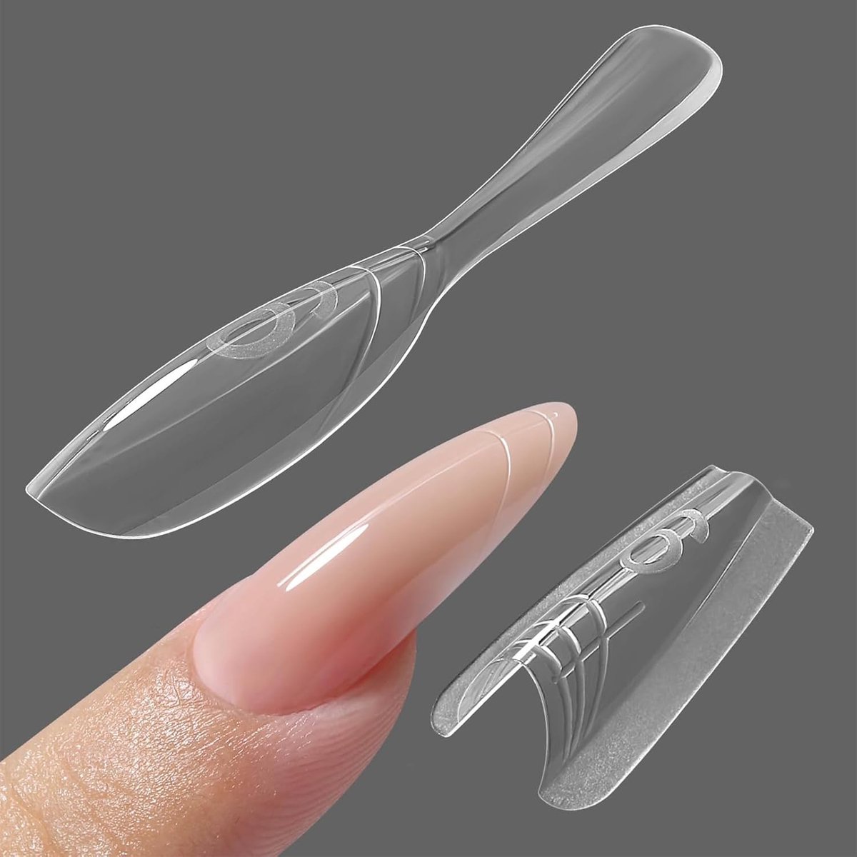 SnelShoppen - Sandwich Dubbele Nagelvorm 240 Stuks - Transparante Nagelmal voor Poly Builder Gel Extensies, Polygel Nagelkit - 15 Maten Medium Amandel