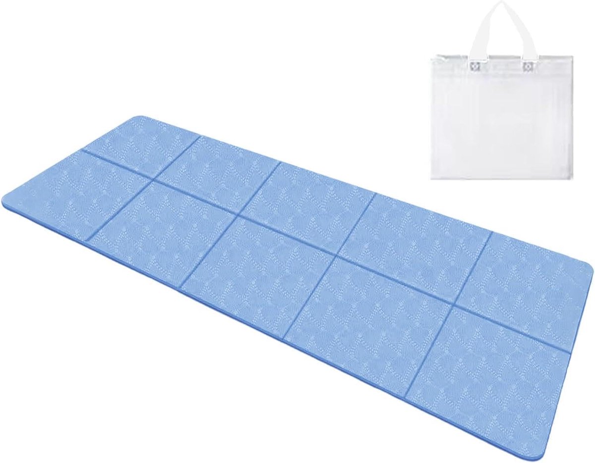 SnelShoppen - Klapbare Yogamat voor Reizen, Lichtgewicht Opvouwbaar (183x61x0,4 cm), Antislip Sport- en Fitnessmat voor Pilates met Draagtas, Ideaal v