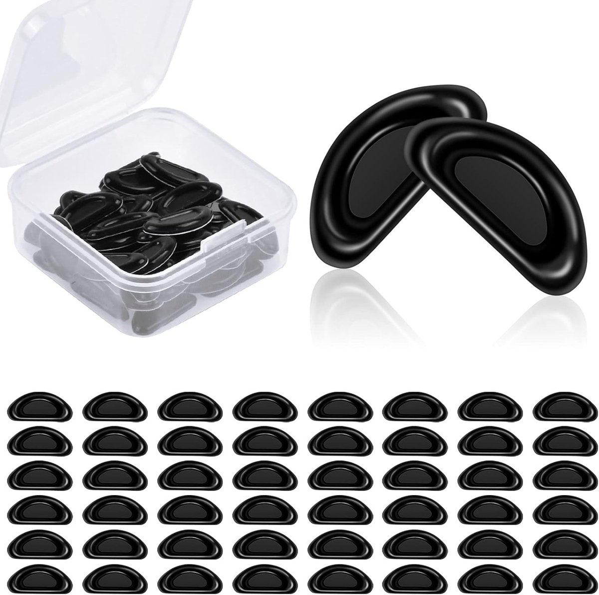 Anti-slip neuspads - 25 paar siliconen - zelfklevend - comfort voor brillen - ShopVlot