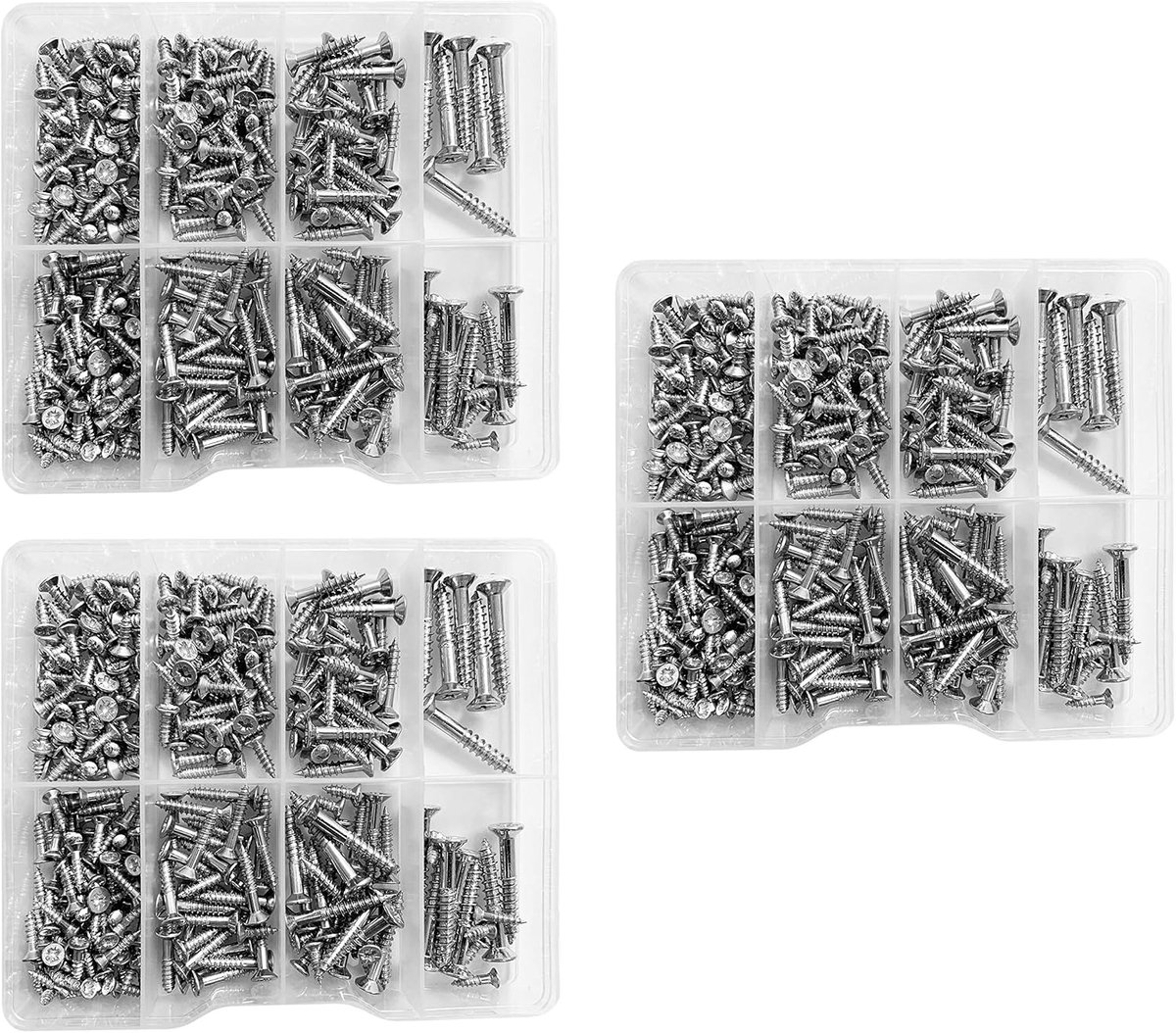 Set van 795 schroeven 2.8-5.0 mm - kunststof assortimentsdoosjes - diverse maten - perfect voor klussen - ShopVlot