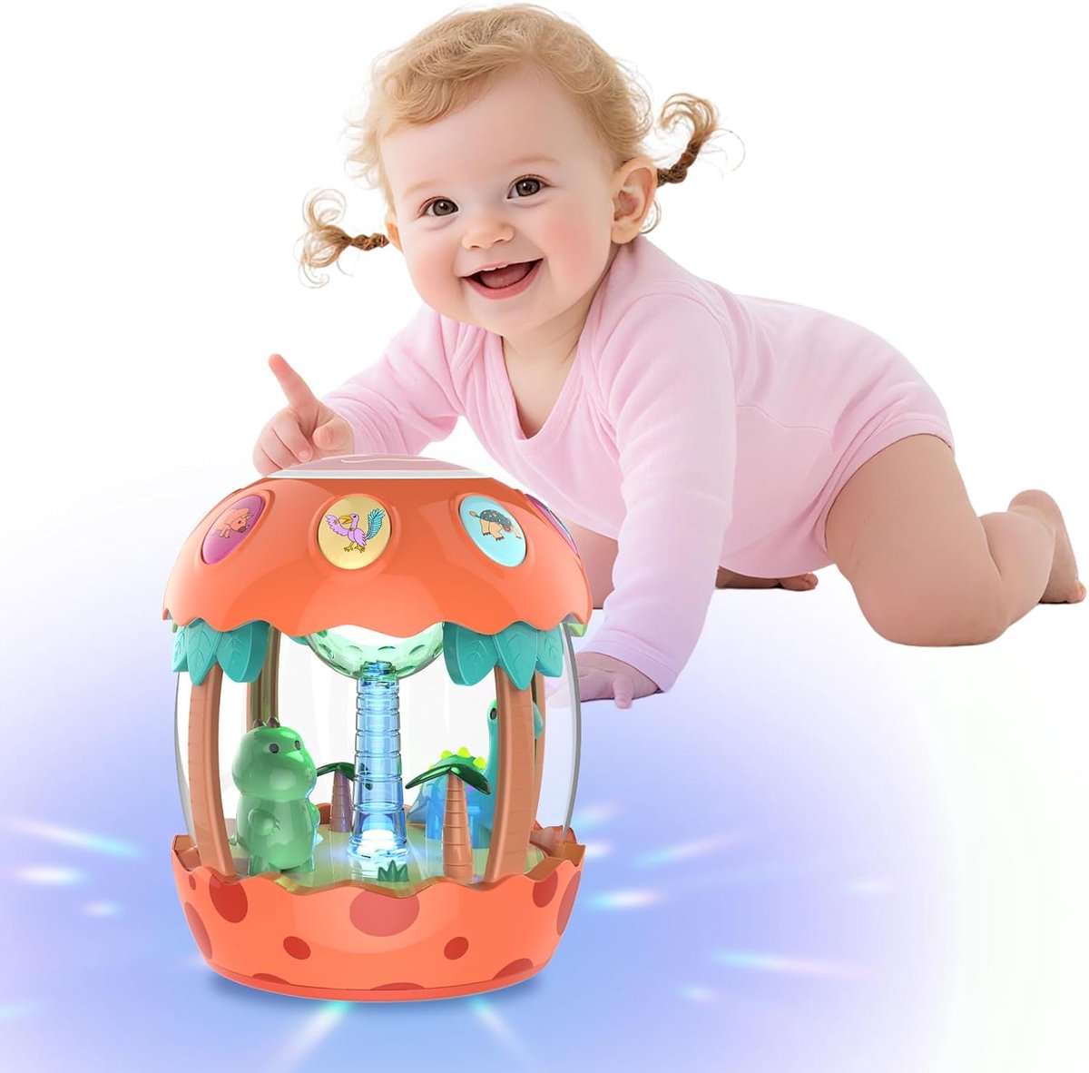 SnelShoppen - Baby Speelgoed 6 maanden - 360° Rotatie Licht, Geluidsloos, Nachtlampje, Educatief, Veilig Plastic, Ideaal voor Kinderen, Verjaardag, Sl