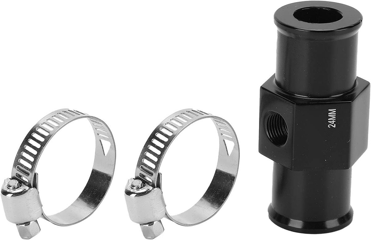 Watertemperatuurkoppeling, Watertemperatuuradapter Watertemperatuurmeter Sensor 3-weg Connector Motorfietsmodificatie (B (24mm))