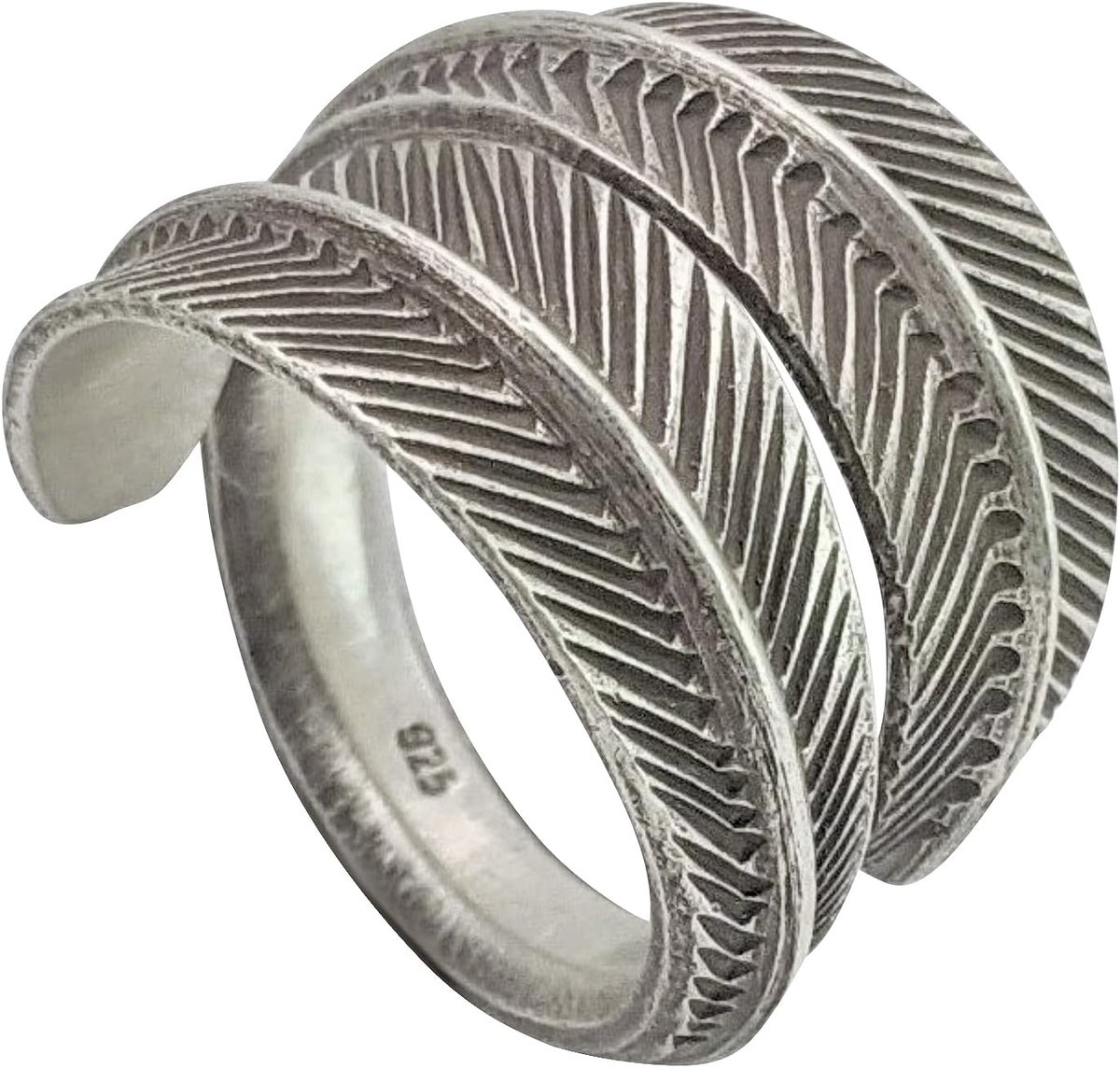81stgeneration Verstelbare Ring Karen Hill Tribe Wikkelblad Tribaal .999 Fijn Zilver voor Dames
