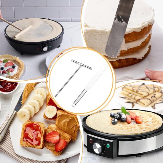 Set van 2 pannenkoekenverdelers, pannenkoekenspatel, pannenkoekenmaker — afbeelding 5