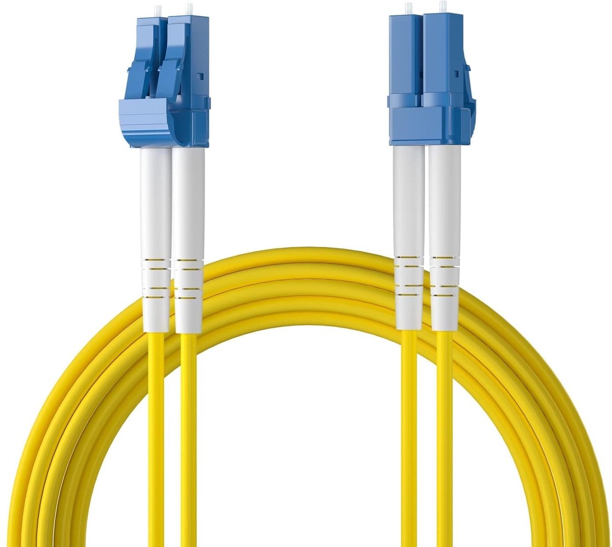 Ipolex LC naar LC enkele modus glasvezel patchkabel 1/10Gb OS2 glasvezelkabel duplex 9/125μm LWL Jumper LSZH voor SMF SFP/SFP+ transceiver 0,5 meter 2 stuks
