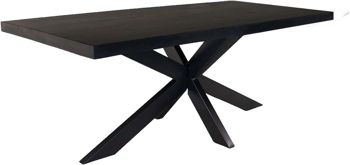 Eettafel langwerpig mangohout 200cm zwart John langwerpige tafel duurzaam mango eetkamertafel