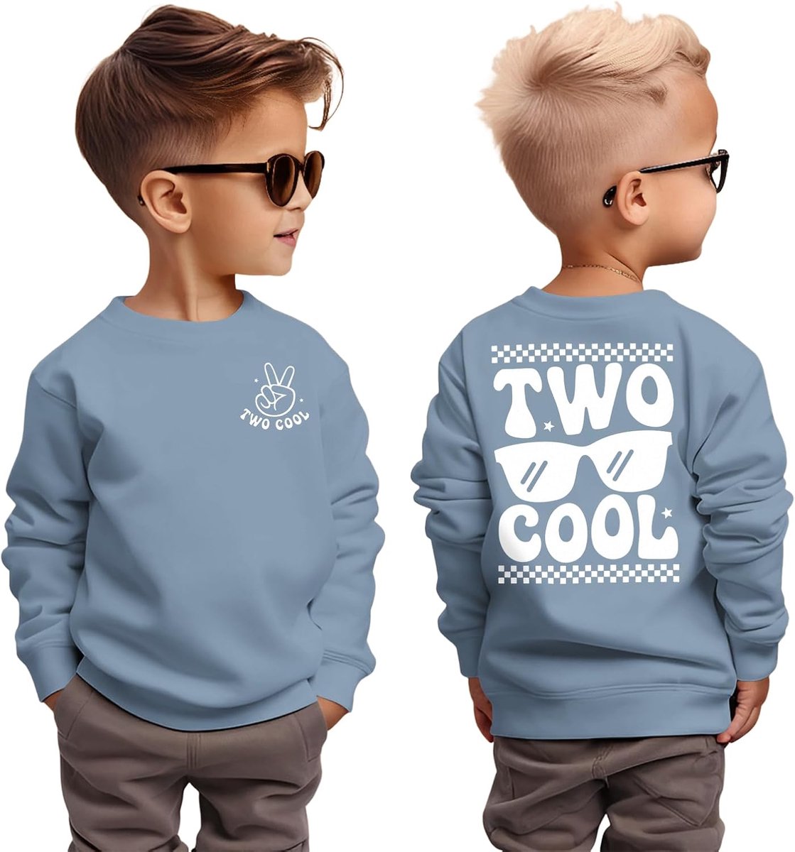 C&M WODRO 2. Verjaardag Jongen Sweatshirt Two Cool Pullover voor Kleine Kinderen Tweede Verjaardag Sweatshirts Herfst Winter Lange Mouw Kinderen Announcement Outfit Katoen Babyshirt