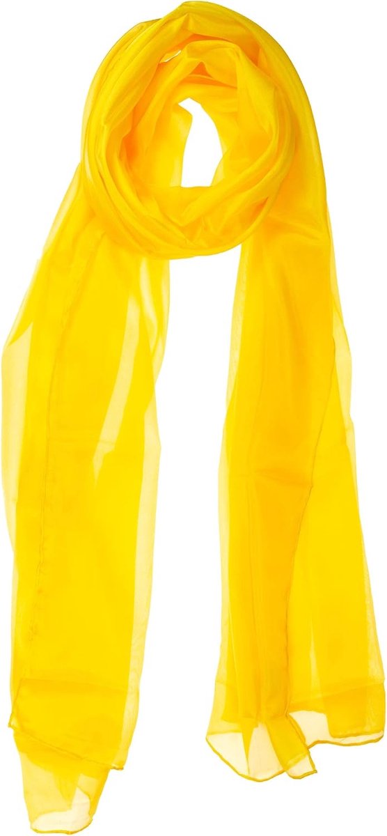 Sjaal halsdoek sjaal XXL Indiaas geel zijde 180x90cm, Indiaas geel, 180 x 90 cm