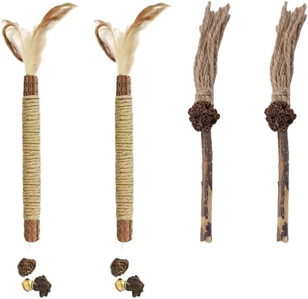4 stuks katten rotan kauwstok molaire stok touw rotan kattenstok kattenbeet molaire stok kitten tandjes kauwstok