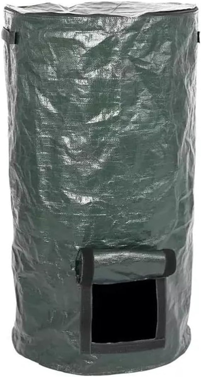 Compostcontainer met deksel, herbruikbaar composteervat voor keuken- en tuinafval, groen, 45 x 80 cm