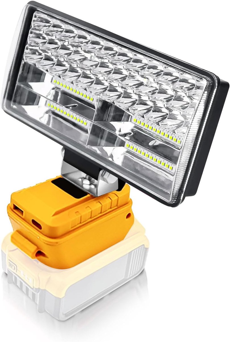 SnelShoppen - Draadloze LED Werklamp 90W 5400lm Oplaadbare Projector voor Bouw, Camping, Tuin en Feesten - Compatibel met 18V/20V Accu's