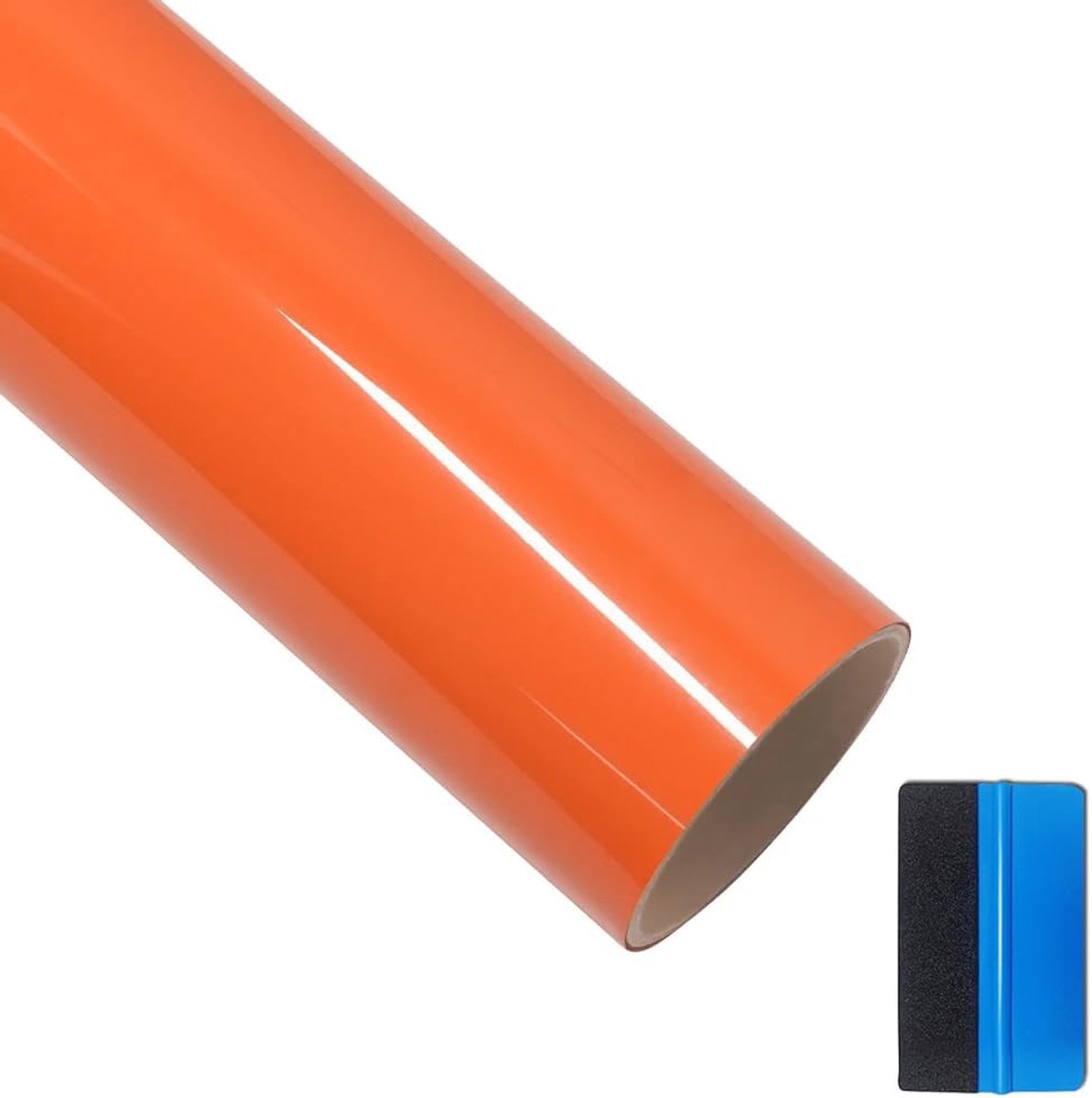 Vinyl wrap 30cm x 150cm - hoogglans oranje - zelfklevend - bubble-free voor auto - ShopVlot