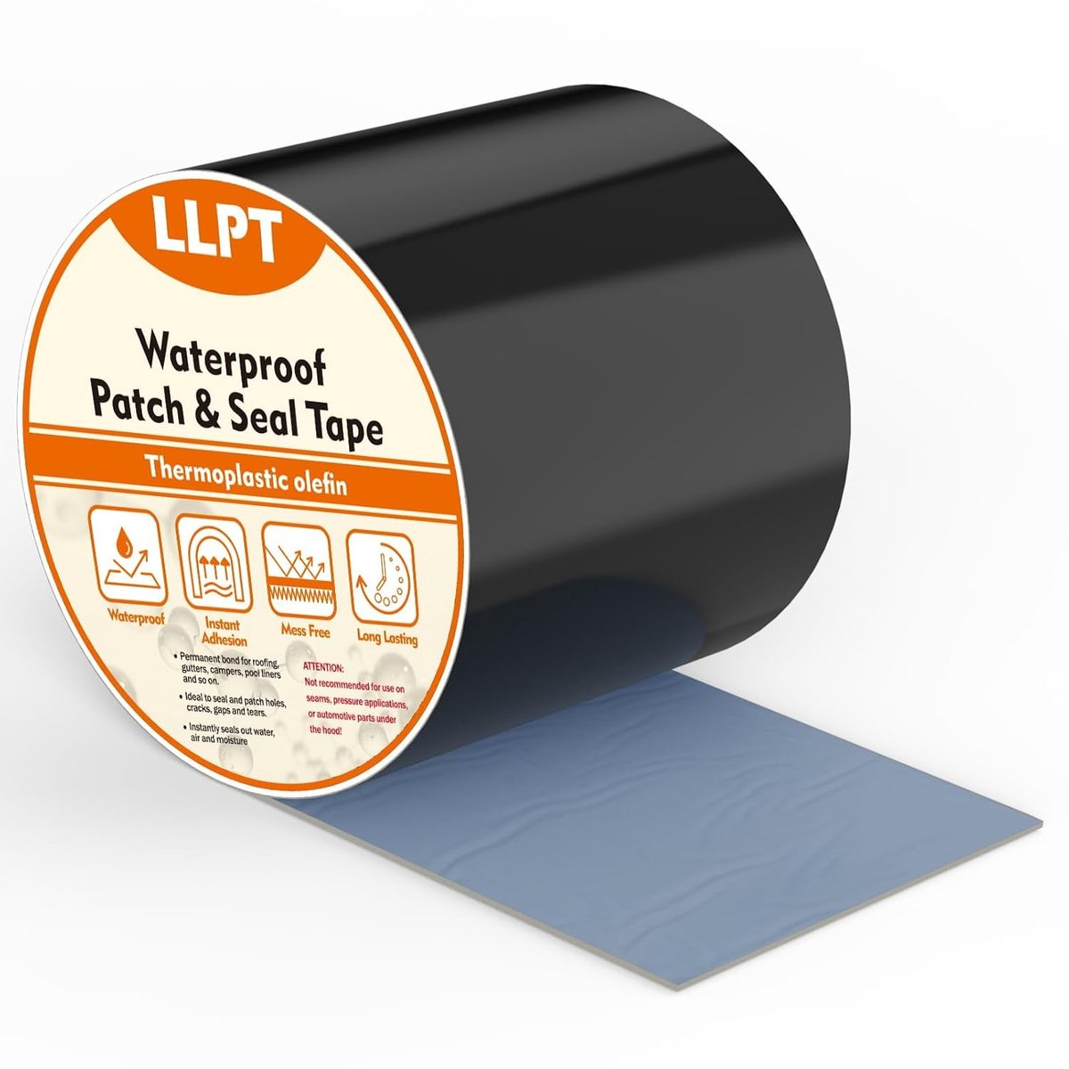 Waterdichte tape 101mm x 4m - Zwart - Sterke hechting - Ideaal voor reparaties - ShopVlot