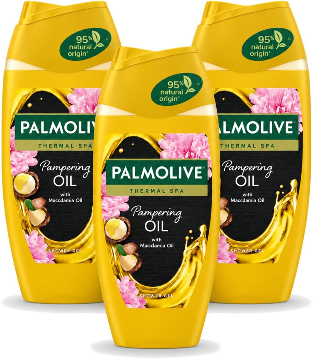 3 x Palmolive - Thermal Spa - Douchegel - Pampering Oil - Macadamia - 250 ml - Voordeelverpakking - 3 stuks