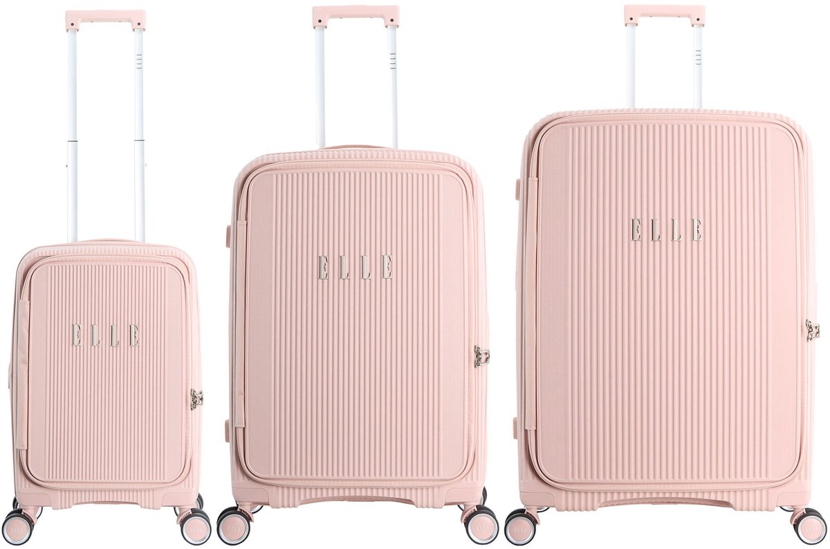 ELLE Da'Vine Harde Kofferset 3-delig - S/M/L - Roze - Roze / Set
