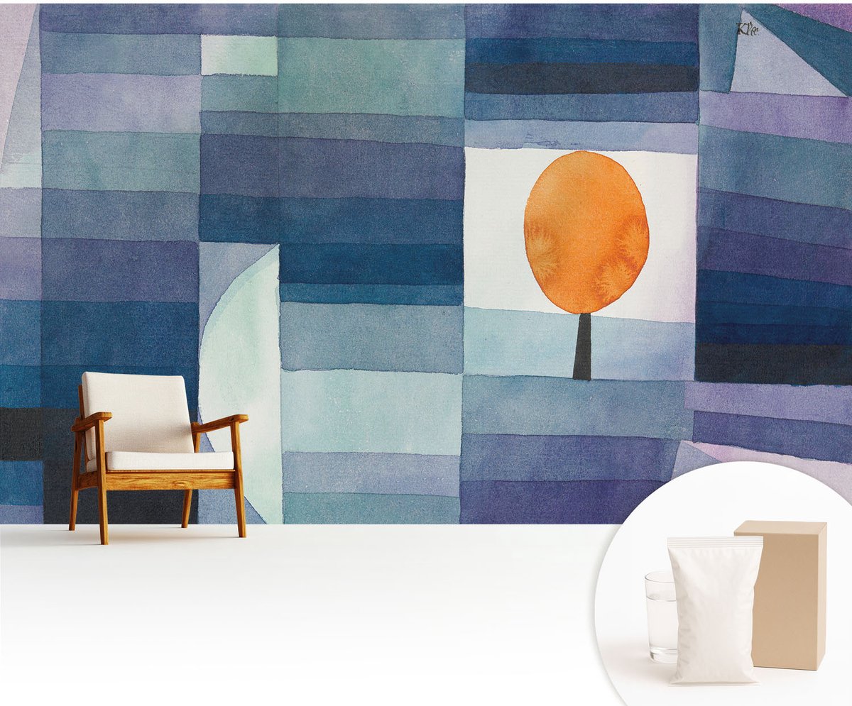 Wallfluent Fotobehang - Zwart Vliesbehang - 416x254 cm - Abstracte Boom Fotobehang Vlies - Hal behang Abstractie - Muurschildering - Woonkamer behang