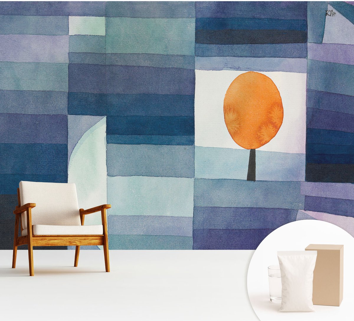 Wallfluent Fotobehang - Zwart Vliesbehang - 312x219 cm - Abstracte Boom Fotobehang Vlies - Woonkamer behang Abstractie - Muurschildering - Woonkamer behang