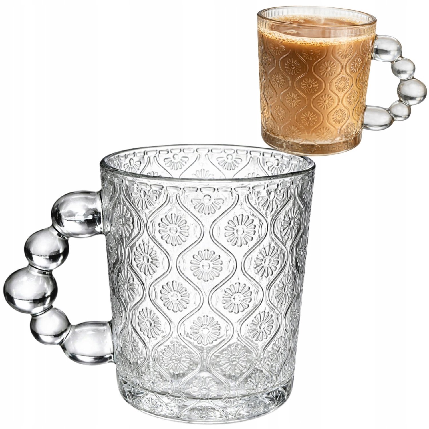 Glazen Mok met Bolletjes Handvat - 300ml - Koffie & Thee