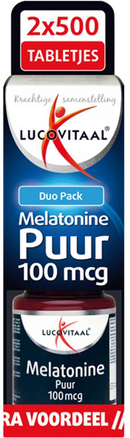 Bol.com Lucovitaal Melatonine Puur 100 mcg Duopack 2x 500 tabletten aanbieding