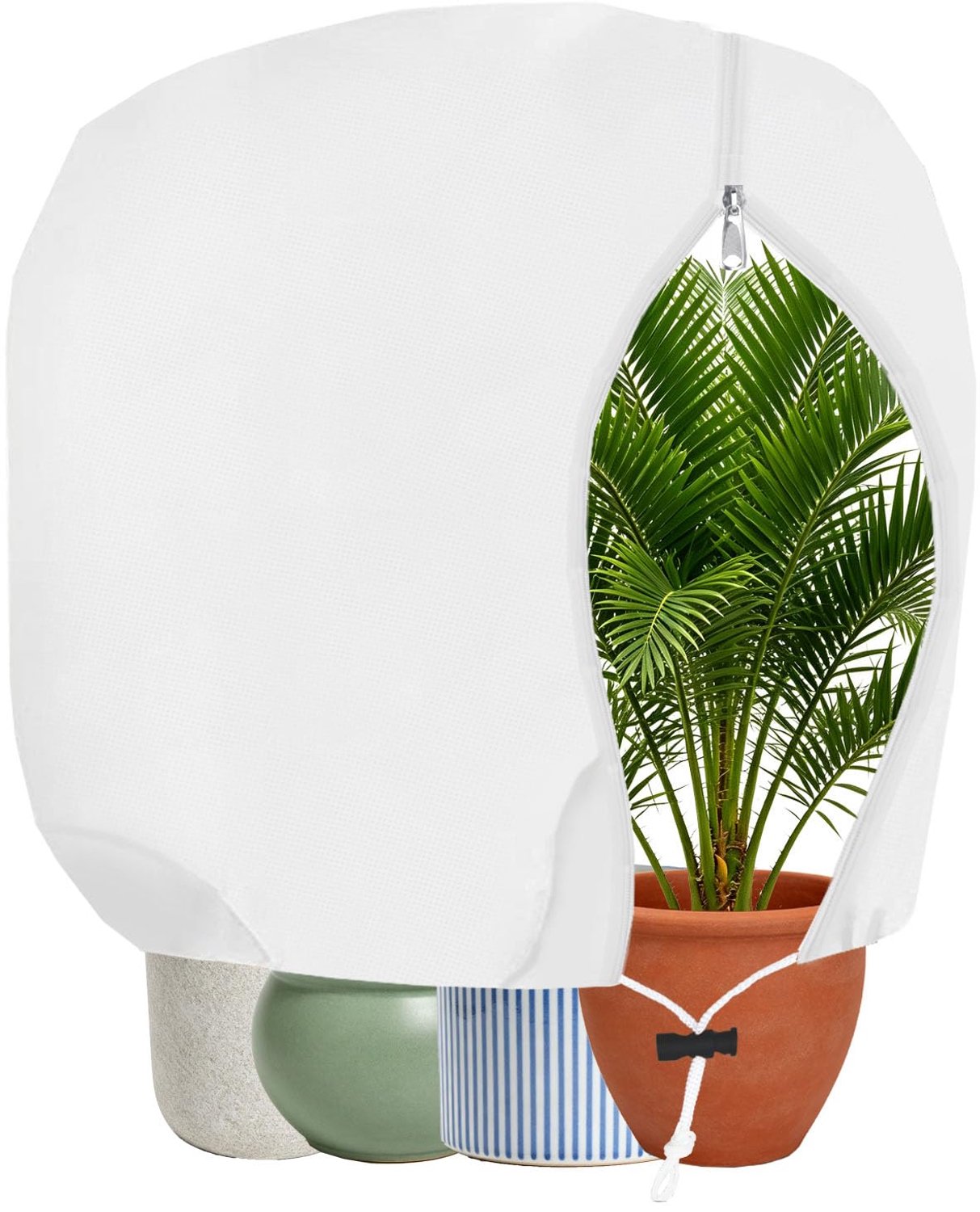 Famanu - Plantenbescherming winter - Bescherming tegen vorst en kou - Ademend materiaal - Wit 1 stuk