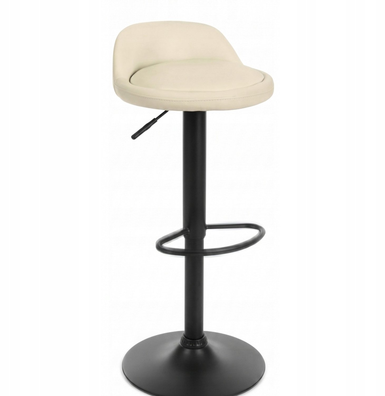 Moderne Beige/Crème Keukenbarkruk met Zwart Mat Onderstel