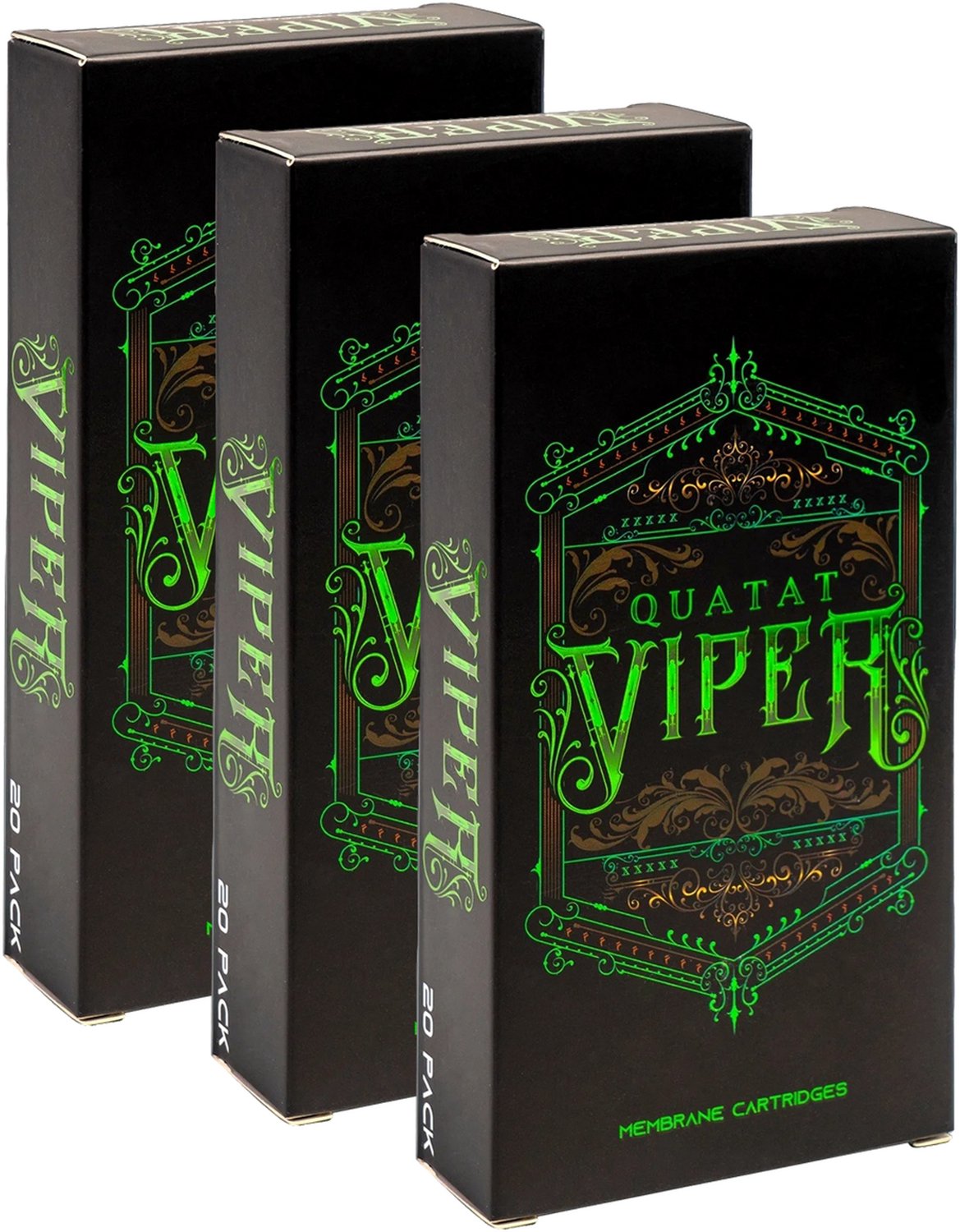 Viper PMU Membrane Cartridge Green 0.35/1RLLT – Precision PMU Needle (20 pcs) - Set of 3 packs