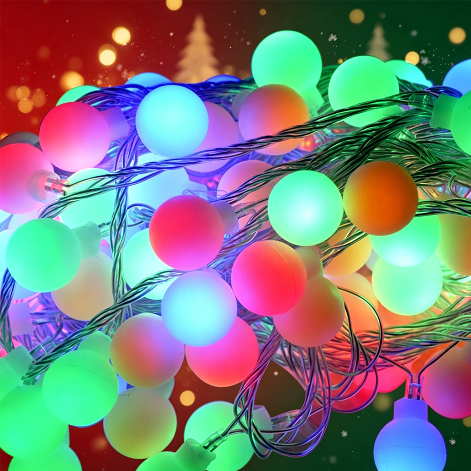 Gekleurde Feestverlichting - Kerstverlichting - Lichtsnoer 5m - 50 LED - USB altijd aan - Lichtsnoer Buiten - Tuinverlichting - solar lichtsnoer buiten - Multi kleur