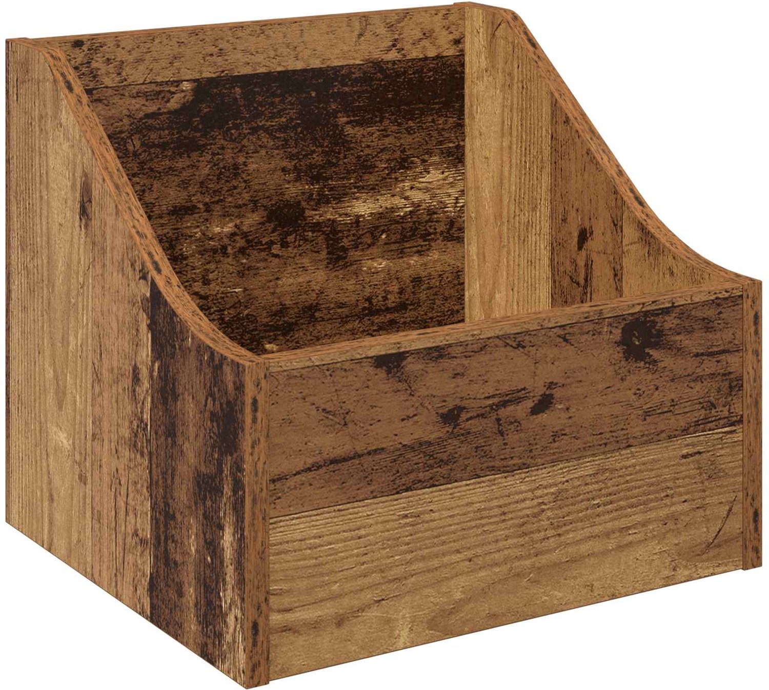 Image of vidaXL - LP - Recorddoos - Oud - hout - 37 - x - 33 - x - 32 - cm - Bewerkt - hout