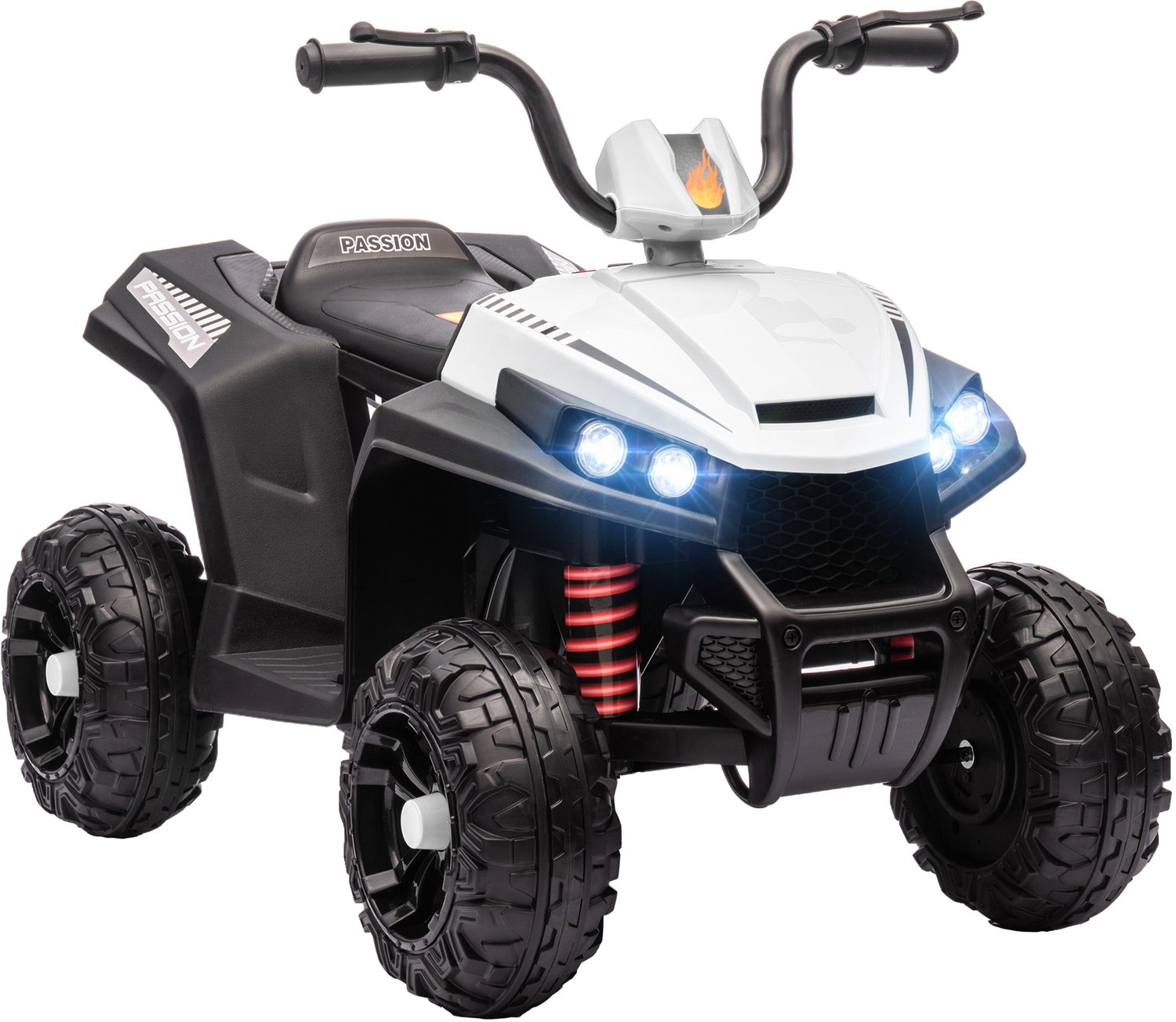 Playon Elektrische kinderquad - Met vering en muziek en verlichting - 85 x 55,5 x 62 cm - Wit
