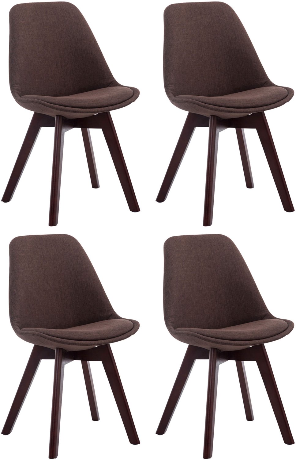 Luxe Comfort Milano 0157 bezoekersstoelen (set van 4) - stof - bruin