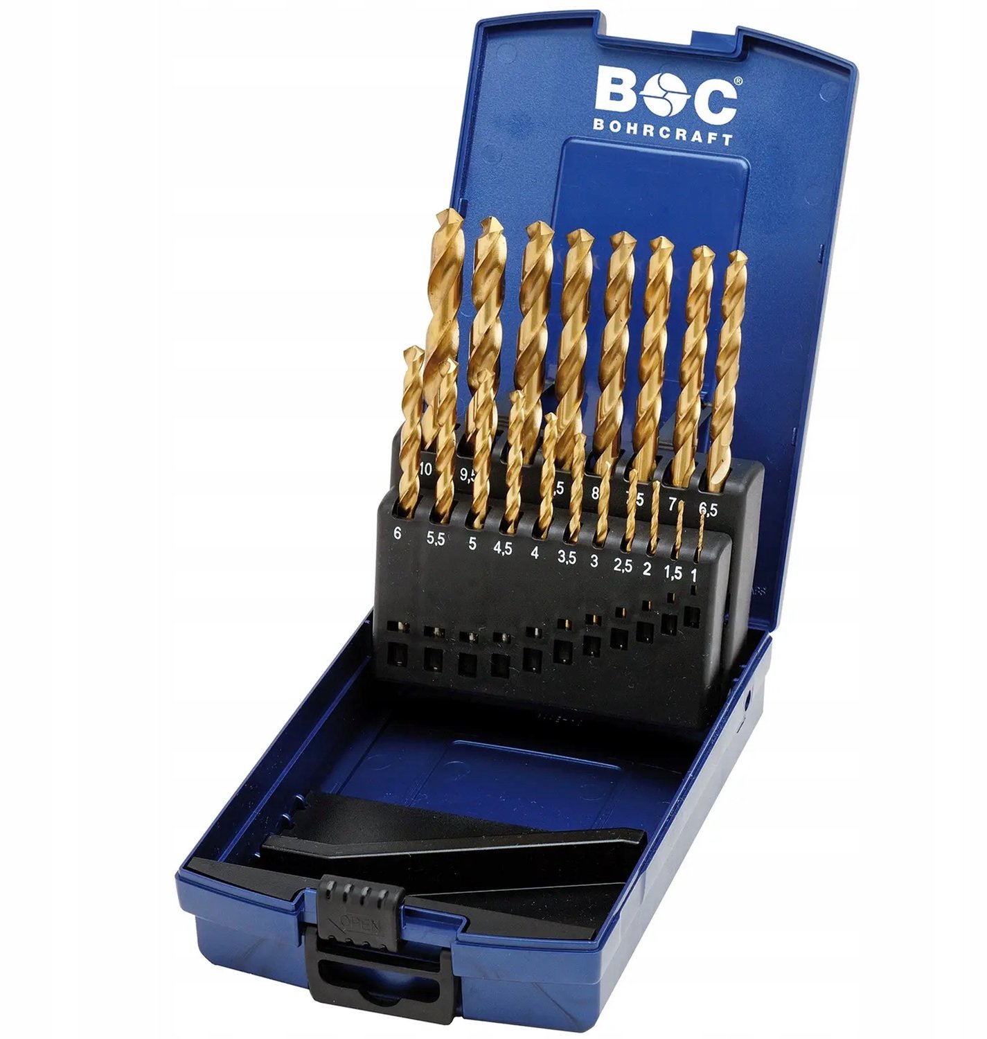 HSS-TiN metaalboren set 19-delig, 1.0-10.0 mm