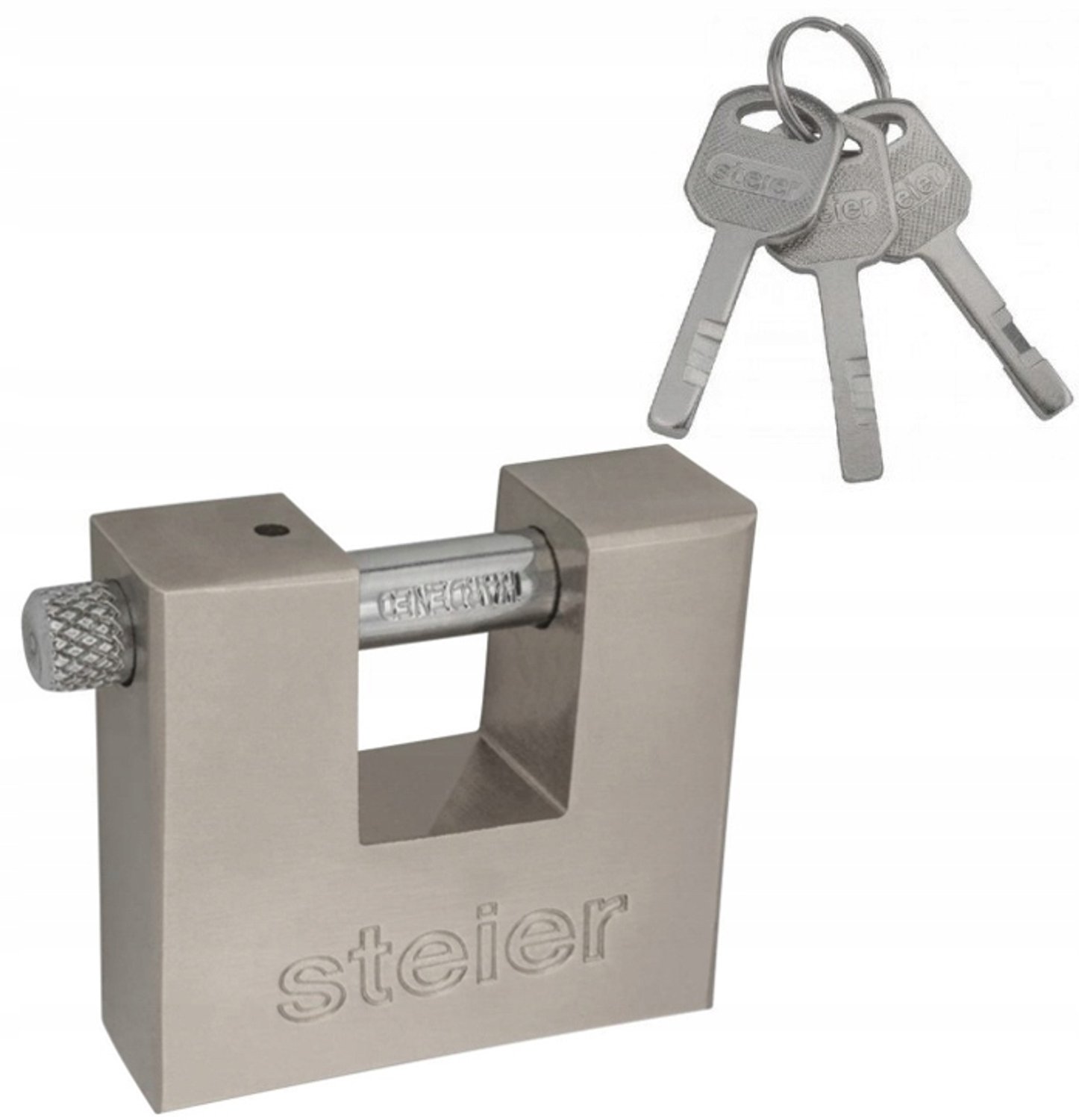 Steier KTS-50 Stevige Bevestigingsslot met Sleutel, Nikkel