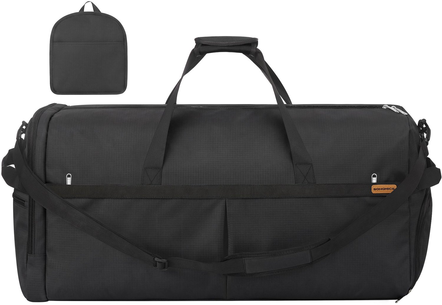 Extra grote opvouwbare sporttas met schoenen- en nat vak – 120 l – zwart