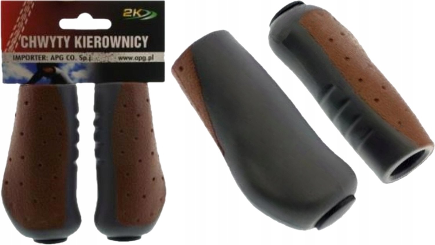2K Ergonomische Fietshandvatten 92mm Grijsbruin