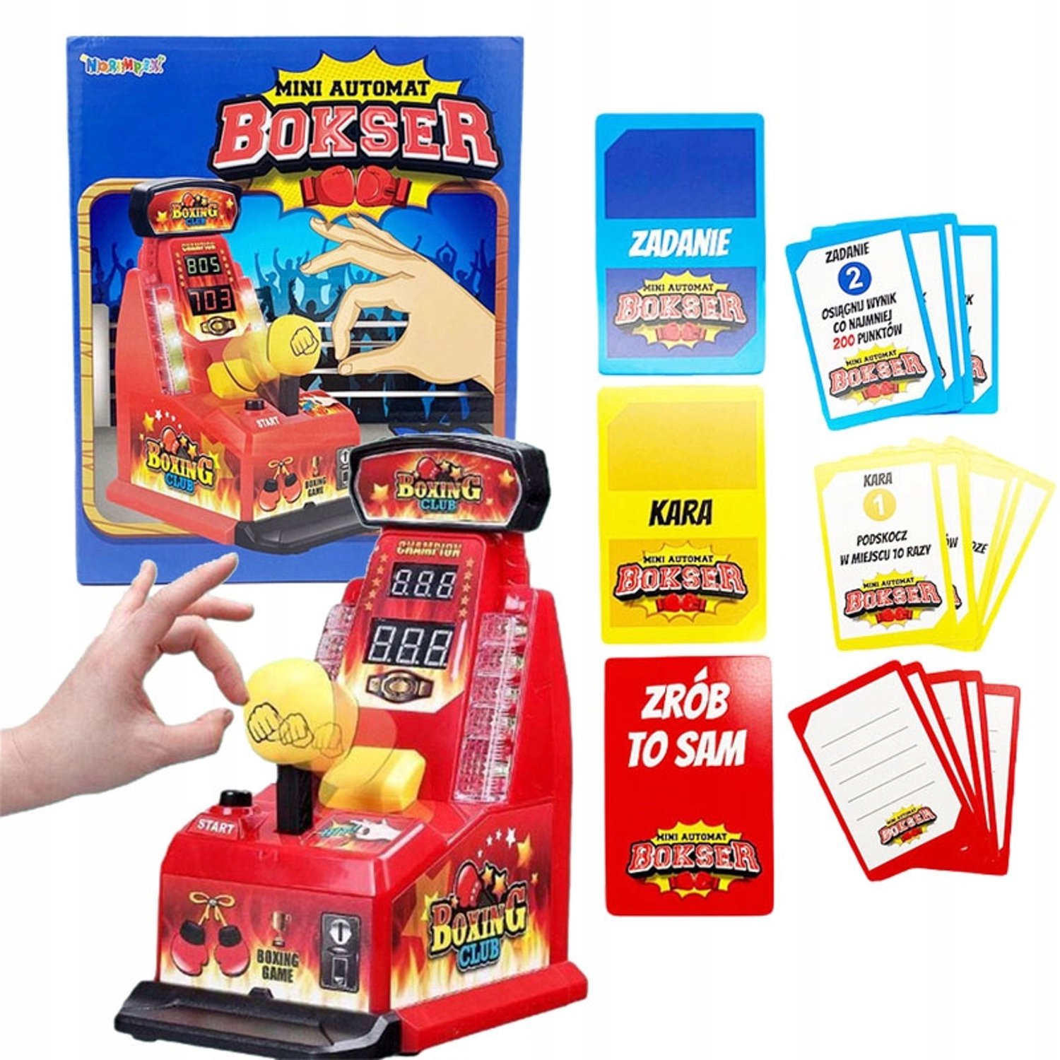 Mini Bokser Krachtmeter Spel met Kaarten voor Kinderen