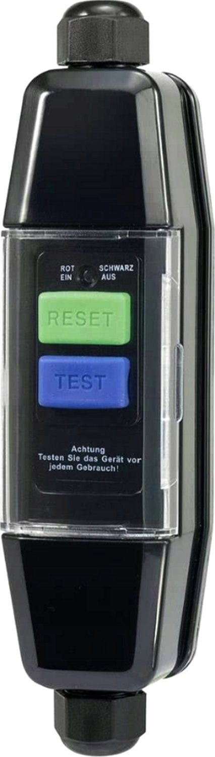 RCD05 - Waterdichte aardlekschakelaar - Online aardlekschakelaar (RCD) - 3600 W - IP66 beschermingsklasse - 16 A - 10 mA - Zwart