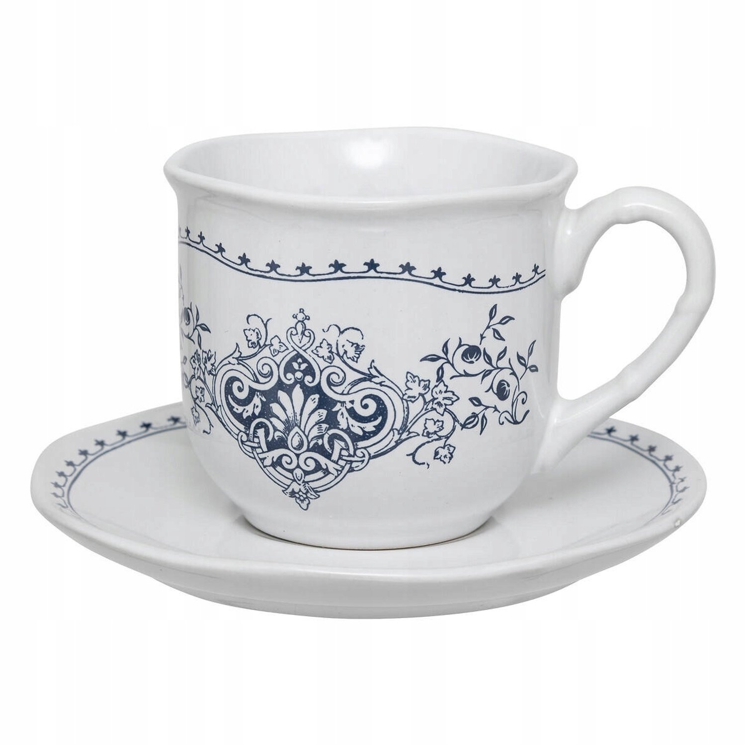 Keramische Cottage Kopjes met Schotels - Set van 2 - 180 ml