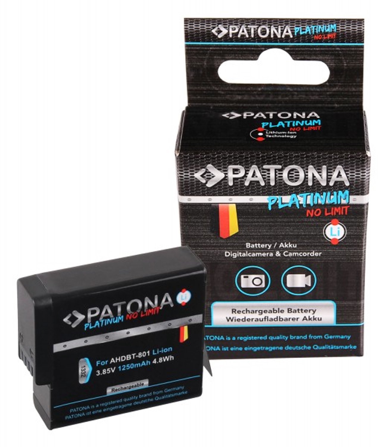 PATONA Platinum accu voor GoPro Hero 5, 6, 7 en 8