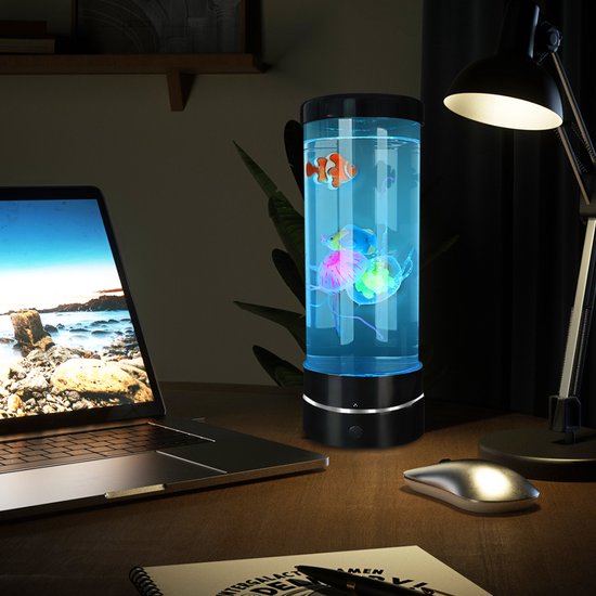 Kwallenlamp - 17 Kleuren Veranderend Nachtlampje - Usb-Aquariumverlichting - Bureaulamp Voor Slaapkamer En Kantoor — afbeelding 5