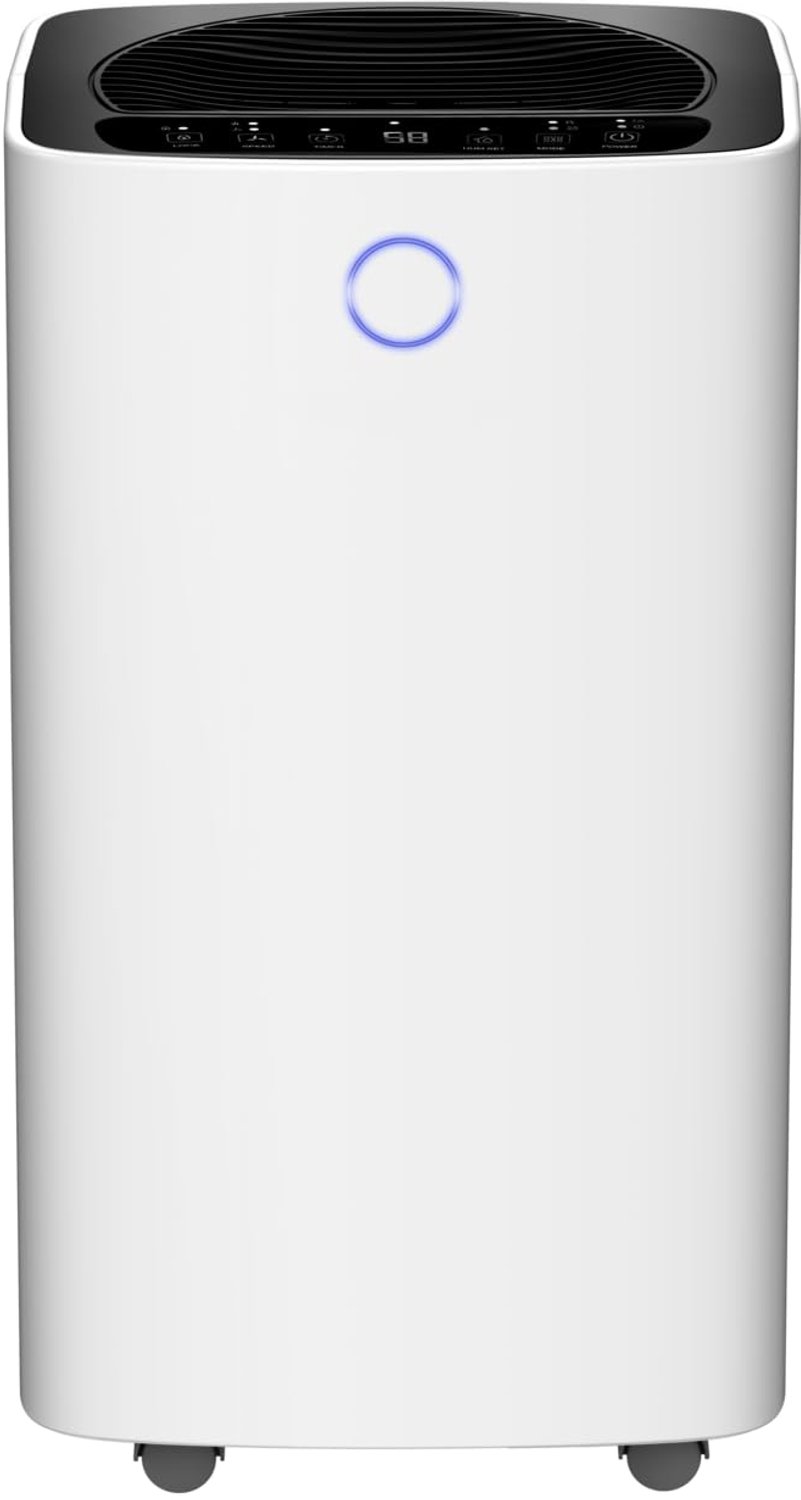 Luchtontvochtiger Elektrisch - 12 Liter Per Dag - Compact Wit Design - Wasdroogfunctie - Voor Slaapkamer Woonkamer Huis
