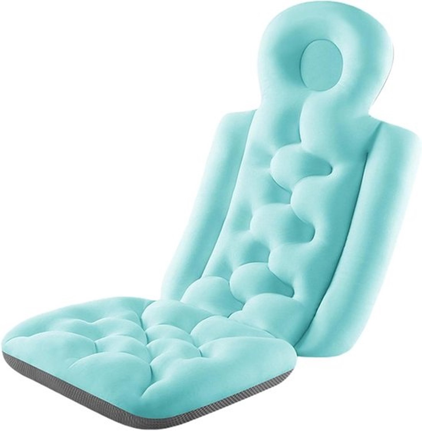 Badkussen voor het hele lichaam - Kussen voor badmat - Ontspanning in bad - Zachte ondersteuning - 40 x 93 cm - Blauw