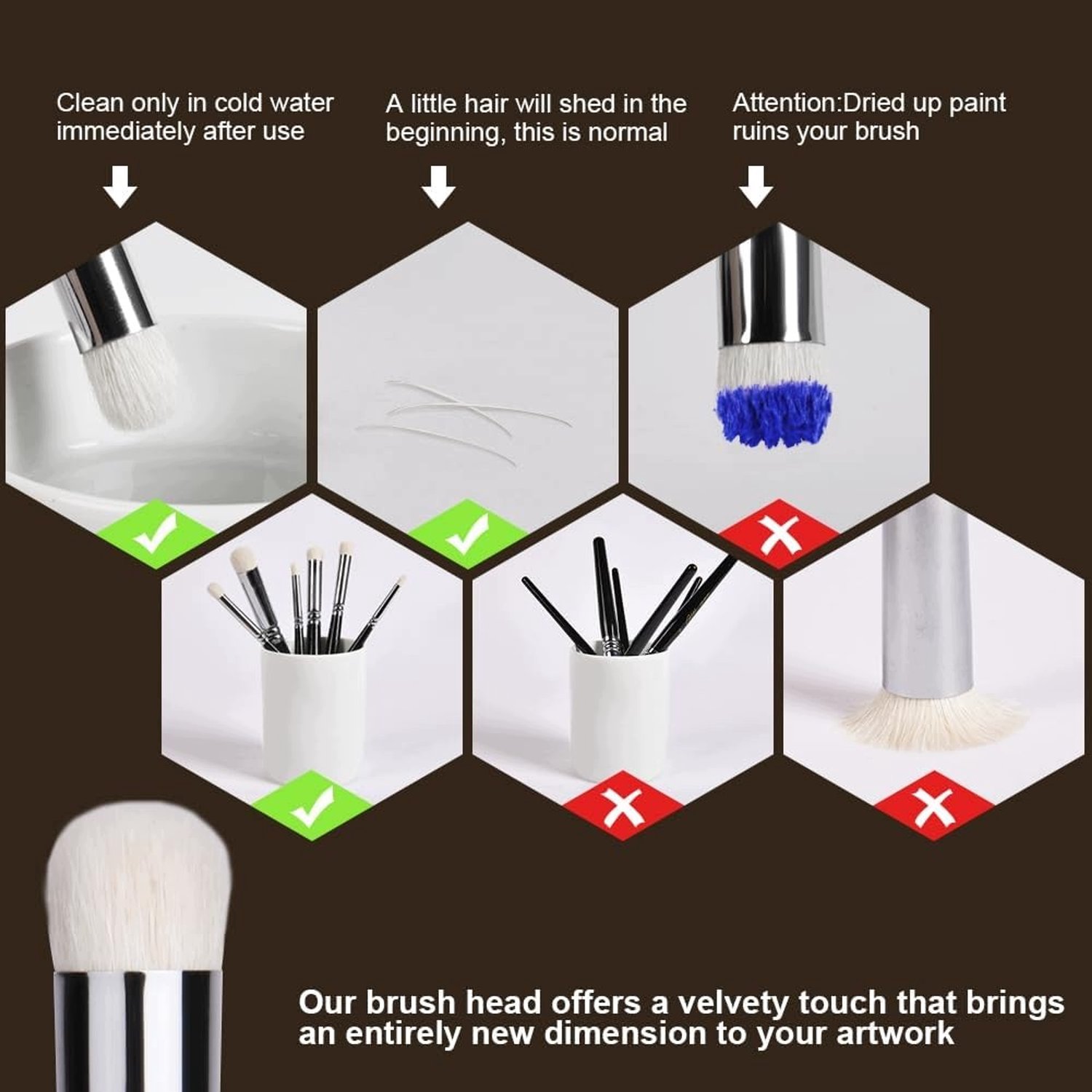 Professionele miniature schilderpenselen set - 6 stuks
